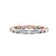 1 - Mira 0.95 ctw Marquise Aquamarine and Round Natural Diamond Women Stackable Eternity Band 
