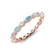 3 - Mira 0.95 ctw Marquise Aquamarine and Round Natural Diamond Women Stackable Eternity Band 
