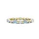 1 - Mira 0.95 ctw Marquise Aquamarine and Round Natural Diamond Women Stackable Eternity Band 