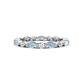 1 - Mira 0.95 ctw Marquise Aquamarine and Round Natural Diamond Women Stackable Eternity Band 