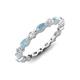 3 - Mira 0.95 ctw Marquise Aquamarine and Round Natural Diamond Women Stackable Eternity Band 
