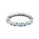 4 - Mira 0.95 ctw Marquise Aquamarine and Round Natural Diamond Women Stackable Eternity Band 