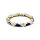 4 - Mira 1.13 ctw Marquise Blue Sapphire and Round Natural Diamond Women Stackable Eternity Band 