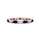 1 - Mira 1.13 ctw Marquise Blue Sapphire and Round Natural Diamond Women Stackable Eternity Band 