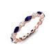 3 - Mira 1.13 ctw Marquise Blue Sapphire and Round Natural Diamond Women Stackable Eternity Band 