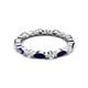 4 - Mira 1.13 ctw Marquise Blue Sapphire and Round Natural Diamond Women Stackable Eternity Band 