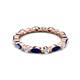 4 - Mira 1.13 ctw Marquise Blue Sapphire and Round Natural Diamond Women Stackable Eternity Band 