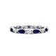1 - Mira 1.13 ctw Marquise Blue Sapphire and Round Natural Diamond Women Stackable Eternity Band 
