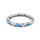 4 - Mira 1.31 ctw Marquise Blue Topaz and Round Natural Diamond Women Stackable Eternity Band 