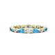 1 - Mira 1.31 ctw Marquise Blue Topaz and Round Natural Diamond Women Stackable Eternity Band 