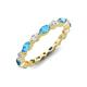 3 - Mira 1.31 ctw Marquise Blue Topaz and Round Natural Diamond Women Stackable Eternity Band 