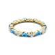 4 - Mira 1.31 ctw Marquise Blue Topaz and Round Natural Diamond Women Stackable Eternity Band 