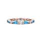 1 - Mira 1.31 ctw Marquise Blue Topaz and Round Natural Diamond Women Stackable Eternity Band 