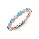3 - Mira 1.31 ctw Marquise Blue Topaz and Round Natural Diamond Women Stackable Eternity Band 