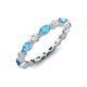 3 - Mira 1.31 ctw Marquise Blue Topaz and Round Natural Diamond Women Stackable Eternity Band 