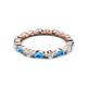 4 - Mira 1.31 ctw Marquise Blue Topaz and Round Natural Diamond Women Stackable Eternity Band 