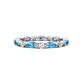 1 - Mira 1.31 ctw Marquise Blue Topaz and Round Natural Diamond Women Stackable Eternity Band 