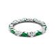 4 - Mira 0.95 ctw Marquise Emerald and Round Natural Diamond Women Stackable Eternity Band 