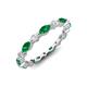 3 - Mira 0.95 ctw Marquise Emerald and Round Natural Diamond Women Stackable Eternity Band 