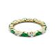 4 - Mira 0.95 ctw Marquise Emerald and Round Natural Diamond Women Stackable Eternity Band 
