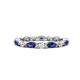 1 - Mira 0.95 ctw Marquise Iolite and Round Natural Diamond Women Stackable Eternity Band 