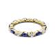 4 - Mira 0.95 ctw Marquise Iolite and Round Natural Diamond Women Stackable Eternity Band 