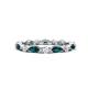 1 - Mira 1.22 ctw Marquise London Blue Topaz and Round Natural Diamond Women Stackable Eternity Band 