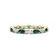1 - Mira 1.22 ctw Marquise London Blue Topaz and Round Natural Diamond Women Stackable Eternity Band 