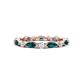 1 - Mira 1.22 ctw Marquise London Blue Topaz and Round Natural Diamond Women Stackable Eternity Band 