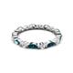 4 - Mira 1.22 ctw Marquise London Blue Topaz and Round Natural Diamond Women Stackable Eternity Band 