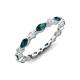 3 - Mira 1.22 ctw Marquise London Blue Topaz and Round Natural Diamond Women Stackable Eternity Band 