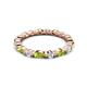 4 - Mira 1.04 ctw Marquise Peridot and Round Natural Diamond Women Stackable Eternity Band 