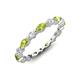 3 - Mira 1.04 ctw Marquise Peridot and Round Natural Diamond Women Stackable Eternity Band 
