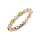 3 - Mira 1.04 ctw Marquise Peridot and Round Natural Diamond Women Stackable Eternity Band 
