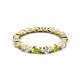 4 - Mira 1.04 ctw Marquise Peridot and Round Natural Diamond Women Stackable Eternity Band 