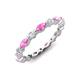 3 - Mira 1.31 ctw Marquise Pink Sapphire and Round Natural Diamond Women Stackable Eternity Band 