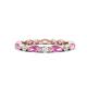 1 - Mira 1.31 ctw Marquise Pink Sapphire and Round Natural Diamond Women Stackable Eternity Band 