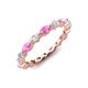 3 - Mira 1.31 ctw Marquise Pink Sapphire and Round Natural Diamond Women Stackable Eternity Band 