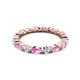 4 - Mira 1.31 ctw Marquise Pink Sapphire and Round Natural Diamond Women Stackable Eternity Band 