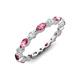 3 - Mira 0.95 ctw Marquise Pink Tourmaline and Round Natural Diamond Women Stackable Eternity Band 