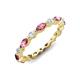 3 - Mira 0.95 ctw Marquise Pink Tourmaline and Round Natural Diamond Women Stackable Eternity Band 