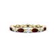 1 - Mira 1.13 ctw Marquise Red Garnet and Round Natural Diamond Women Stackable Eternity Band 