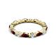 4 - Mira 1.13 ctw Marquise Red Garnet and Round Natural Diamond Women Stackable Eternity Band 