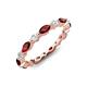 3 - Mira 1.13 ctw Marquise Red Garnet and Round Natural Diamond Women Stackable Eternity Band 