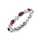 3 - Mira 1.13 ctw Marquise Red Garnet and Round Natural Diamond Women Stackable Eternity Band 