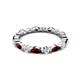 4 - Mira 1.13 ctw Marquise Red Garnet and Round Natural Diamond Women Stackable Eternity Band 