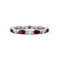 1 - Mira 1.22 ctw Marquise Rhodolite Garnet and Round Natural Diamond Women Stackable Eternity Band 