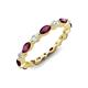 3 - Mira 1.22 ctw Marquise Rhodolite Garnet and Round Natural Diamond Women Stackable Eternity Band 