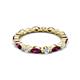 4 - Mira 1.22 ctw Marquise Rhodolite Garnet and Round Natural Diamond Women Stackable Eternity Band 