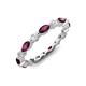 3 - Mira 1.22 ctw Marquise Rhodolite Garnet and Round Natural Diamond Women Stackable Eternity Band 